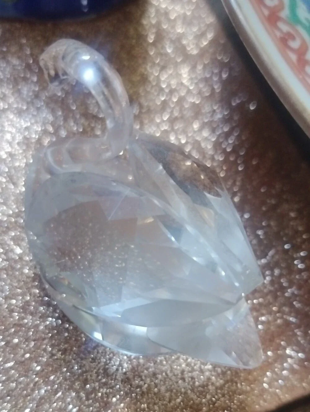 Swarsky Silver Crystal Faceted Swan Figurine